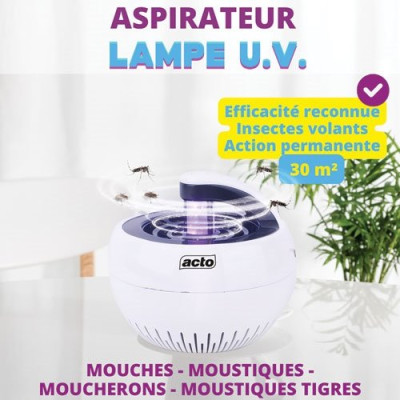 Aspirateur moustiques insectes volants lampe led u.v.