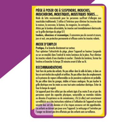 ACTO GRILL'INSECTES LAMPE LED UV (Vendu par 1)