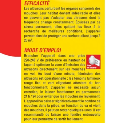 ACTO REPUL.ULTRASON MOUCHE MOUCHERONS (Vendu par 1)