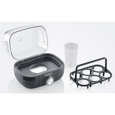 Cuiseur à œufs - 1 à 6 œufs - Coque, mollet ou dur - Signal sonore fin de cuisson - Noir