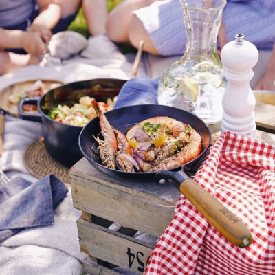 POELE 24CM ACIER EMAILLE MANDALA (Vendu par 6)