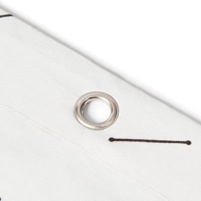 RIDEAU DOUCHE 180X200 TISSUS BLANC/NOI (Vendu par 1)