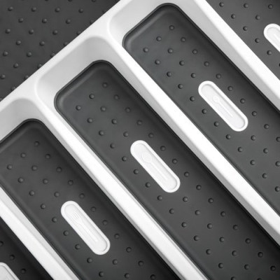 RANGE COUVERTS 6 CASES GRIS (Vendu par 1)