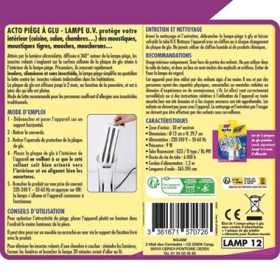 Plaque de glu pour lampe piège à glu x3