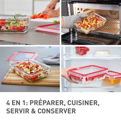 Boîte de conservation rectangulaire 1,3 L - Masterseal Glass