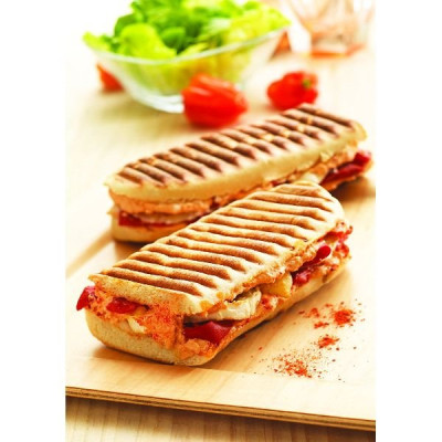 JEU DE PLAQUES: 1 GRILL PANINI POUR CROQUE GAUFRE - XA800312 - Noir