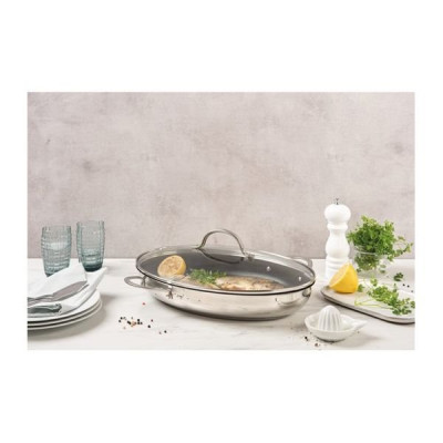 COUVERCLE OVALE VERRE POELE POISSON
