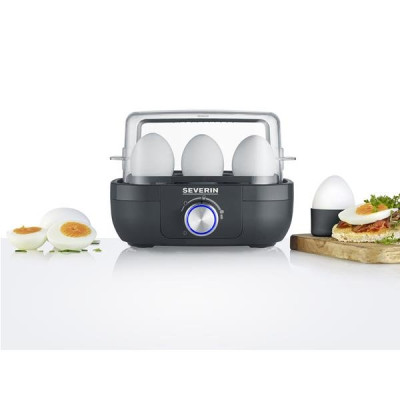 Cuiseur à œufs - 1 à 6 œufs - Coque, mollet ou dur - Signal sonore fin de cuisson - Noir