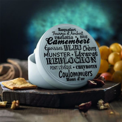 BOITE CAMEMBERT CERAMIQUE BLANC D.13CM