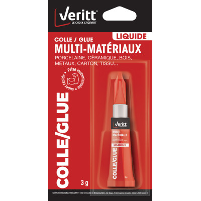 VERITT - Colle Glue Multi-Matériaux Liquide 3g