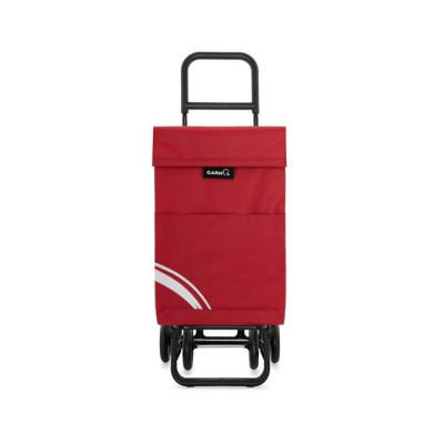 GARMOL - Poussette de Marché 4 Roues 48L Rouge
