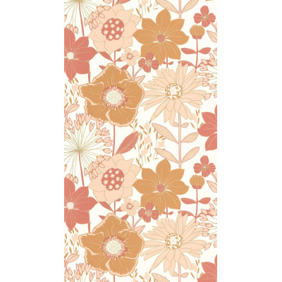 DECORAMA - 104553000 - Papier Peint Vinyle sur Intissé Petites Fleurs Rose et Ocre
