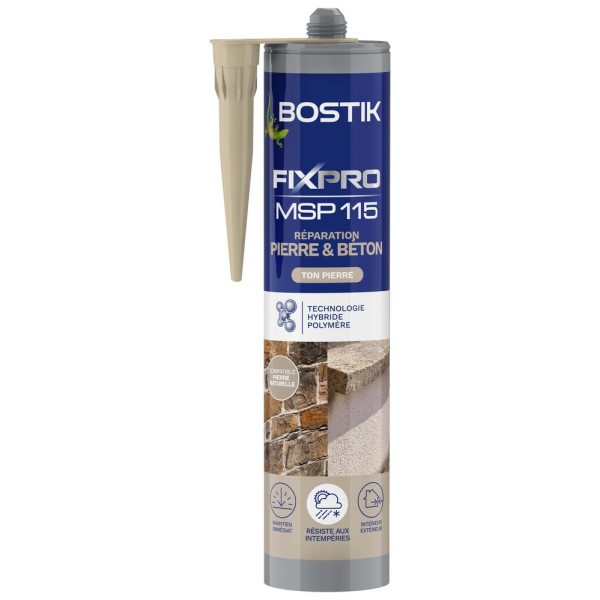 BOSTIK - Colle de Réparation MSP 115 pour Pierre et Béton 290 ml