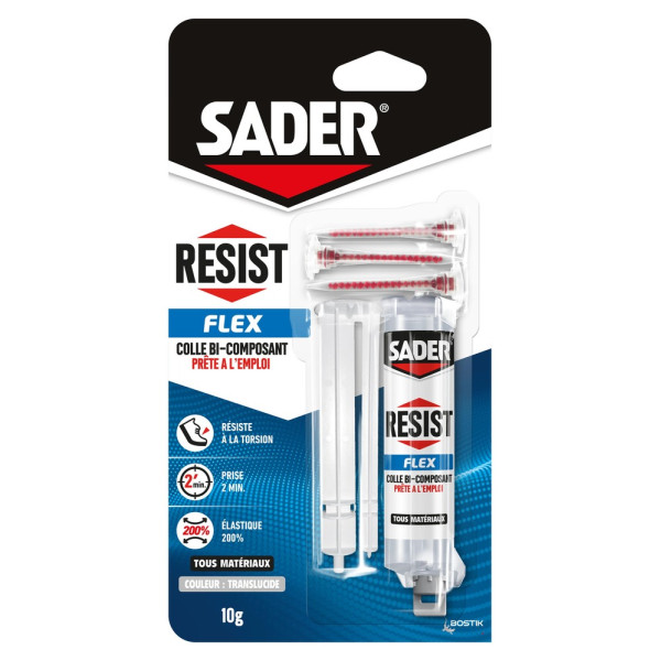 SADER - Colle Bi-Composant Resist Flex Translucide 10 g