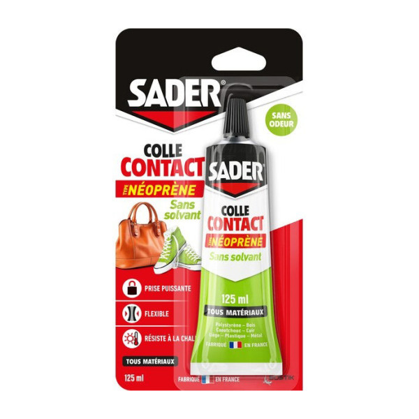SADER - Colle Contact Neoprène Sans Solvant 125 ml