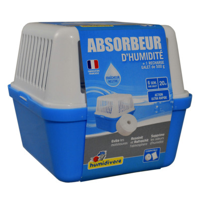 HUMIDIVORE - Absorbeur d'Humidité + 1 Recharge Galet Neutre 500g
