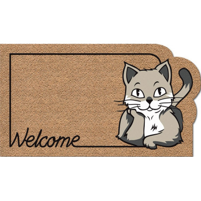 EUROFLOCK DIVISION - Tapis Faux Coco Kokarda Chat Welcome 40x70cm