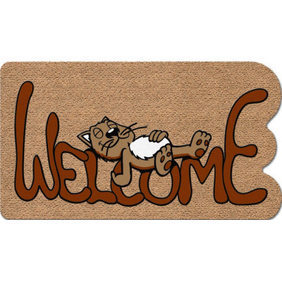 EUROFLOCK DIVISION - Tapis Faux Coco Kokarda Chat Relax Welcome 40x70cm