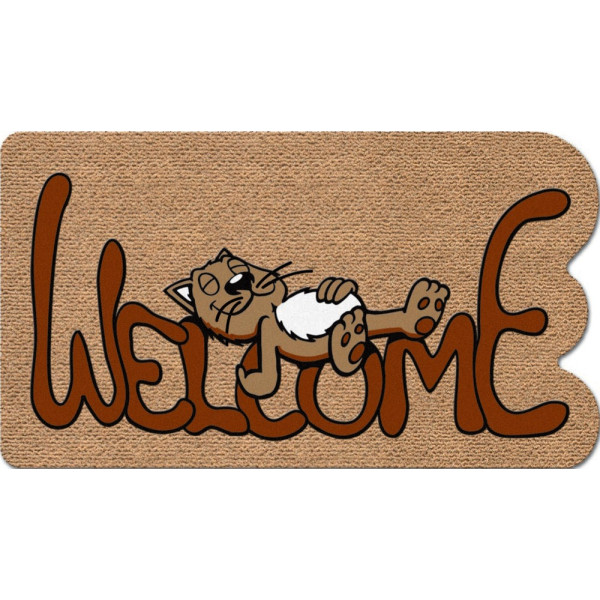 EUROFLOCK DIVISION - Tapis Faux Coco Kokarda Chat Relax Welcome 40x70cm