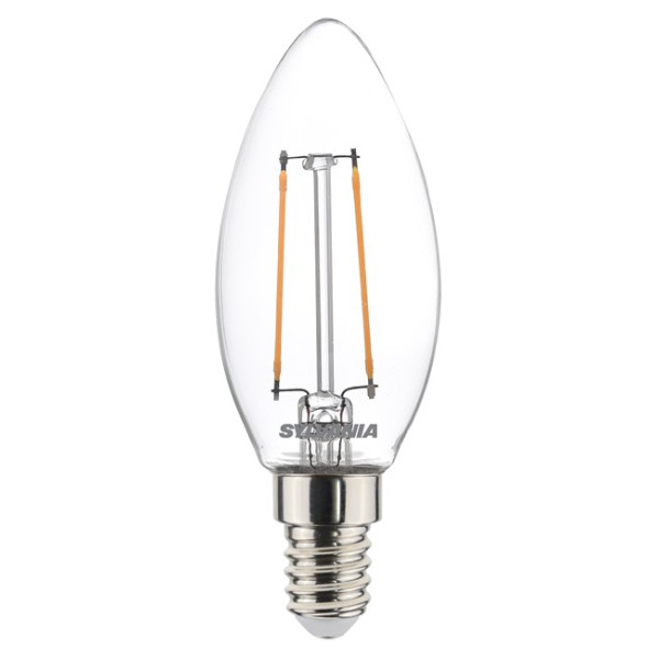 SYLVANIA - Ampoule LED Flamme Filament Clair Blanc Chaud E14