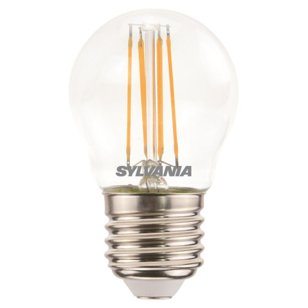 SYLVANIA - Ampoule Sphérique LED Clair Filament 4.5W Blanc Chaud E27