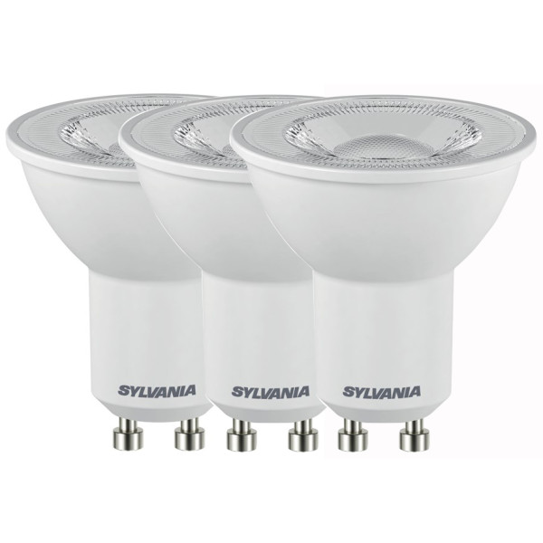 SYLVANIA - Spots LED Blancs GU10 4.2W Blanc Chaud Lot de 3