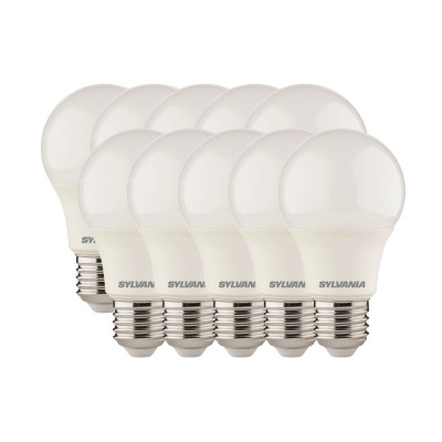 SYLVANIA - Ampoules Classiques LED STD Multi-Directionnelles 8W Blanc Chaud E27 Lot de 10