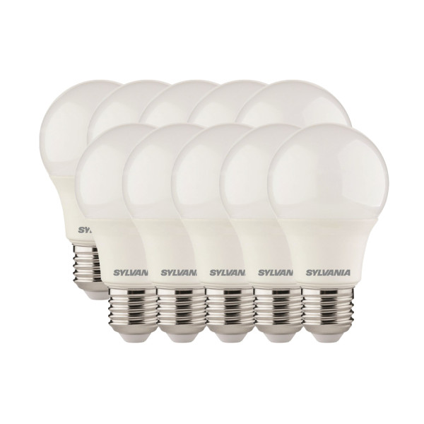SYLVANIA - Ampoules Classiques LED STD Multi-Directionnelles 8W Blanc Chaud E27 Lot de 10