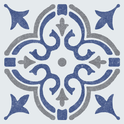 DC-FIX - Dalles Murales Adhésives Wall Tiles Jamila Bleu 15.25x15.25cm Boite de 6