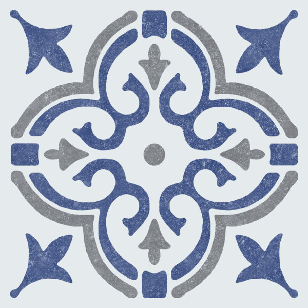 DC-FIX - Dalles Murales Adhésives Wall Tiles Jamila Bleu 15.25x15.25cm Boite de 6