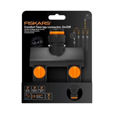 FISKARS - Connecteur Vanne 2 Voies Confort Marche/Arrêt