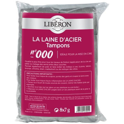 LAINE ACIER TAMPON 000 8X7GR LIBERON (Vendu par 1)