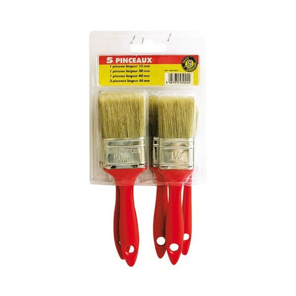 SAVY - Pinceau plat lot de 5 sous coque A