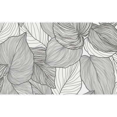 DECOR DESIGN - 10381-10 - Papier Peint Vinyle Expansé Sur Intissé Feuilles Noir Et Blanc