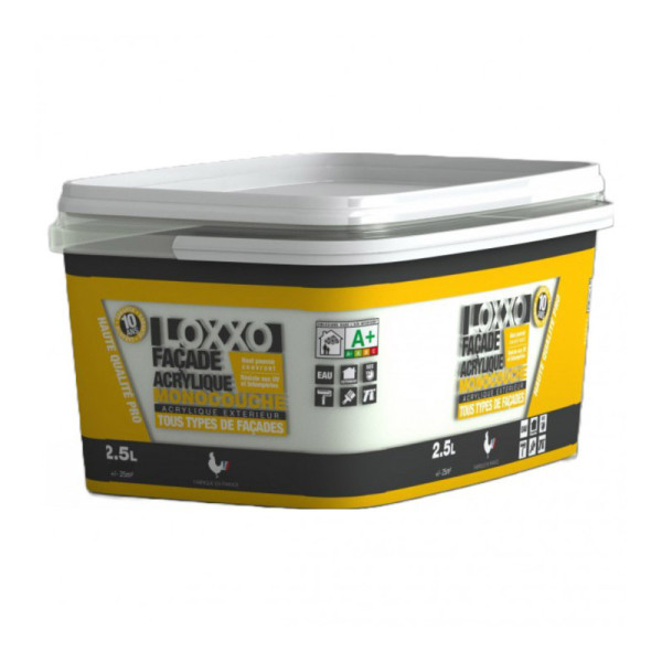 LOXXO - Peinture Acrylique Monocouche Tous Types de Façades Extérieures 2.5L