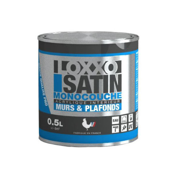 LOXXO - Peinture Acrylique Satin Monocouche Murs & Plafonds 0.5 L