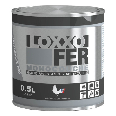 LOXXO - Laque Fer Antirouille Monocouche Haute Résistance 0.5L