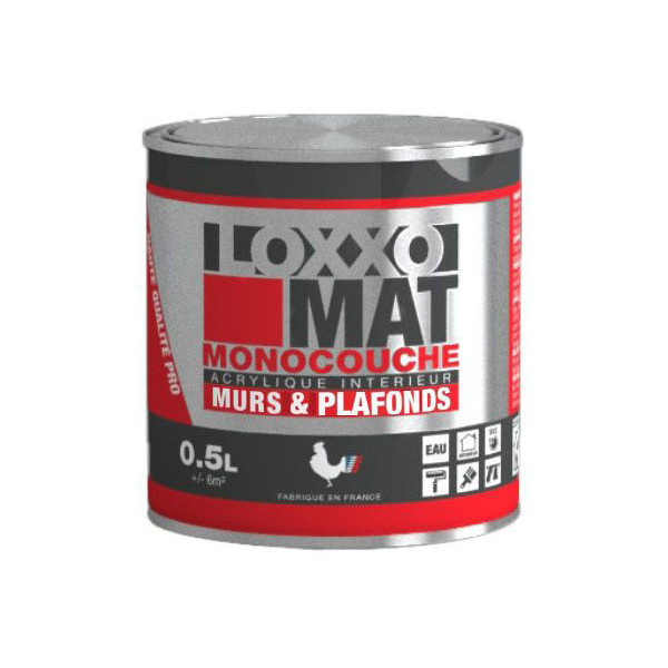 LOXXO - Peinture Acrylique Mate Monocouche Murs & Plafonds 0.5 L