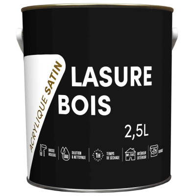 TOUT DANS LE PRIX - Lasure Bois Acrylique Satin 2.5L