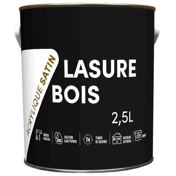TOUT DANS LE PRIX - Lasure Bois Acrylique Satin 2.5L