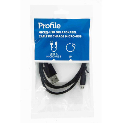 PROFILE - Câble USB-A Vers Micro-USB 1 m Noir