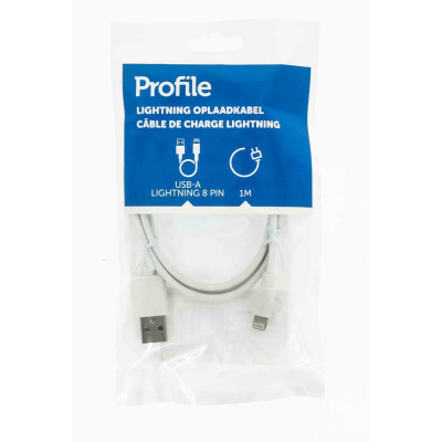 PROFILE - Câble USB-A Vers Lightning 1 m Blanc