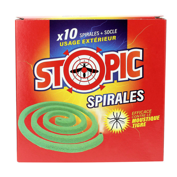 STOPIC - Spirales Anti-Moustiques Lot de 10 + Socle TP18