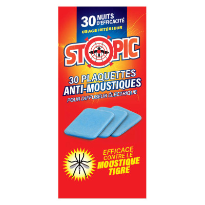 STOPIC - Recharge 30 Plaquettes Anti-Moustiques 30 Nuits TP18