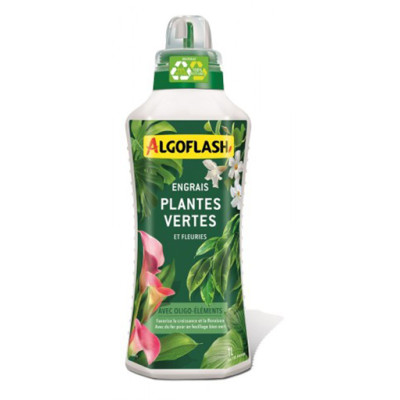 ALGOFLASH - Engrais Liquide Plantes Vertes et Fleuries Algoflash 1L