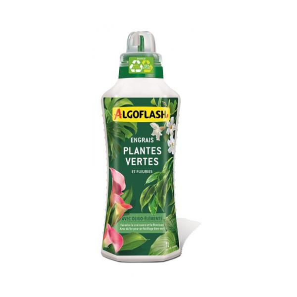 ALGOFLASH - Engrais Liquide Plantes Vertes et Fleuries Algoflash 1L