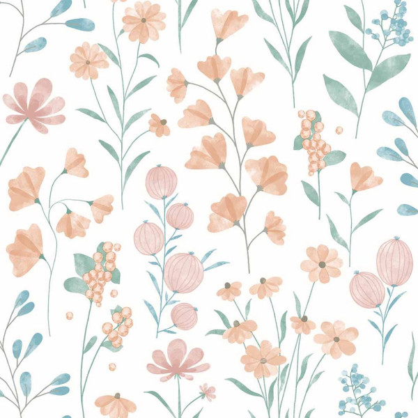 DECOR DESIGN - M883-05 - Expansé Sur Intissé Floral Candy Orange 10 x 0.53 m