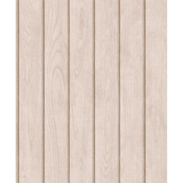 DECOR DESIGN - M898-07 - Vinyle Sur Intissé Rayure Bois Beige 10 x 0.53 m