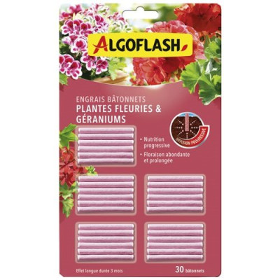 Bâtonnets d'Engrais Plantes Fleuries et Géraniums x30