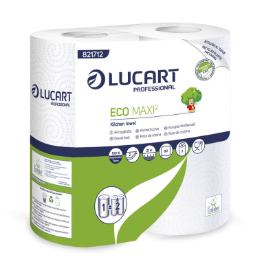 LUCART - Essuie-Tout Eco Maxi2 Blanc 2 Rouleaux